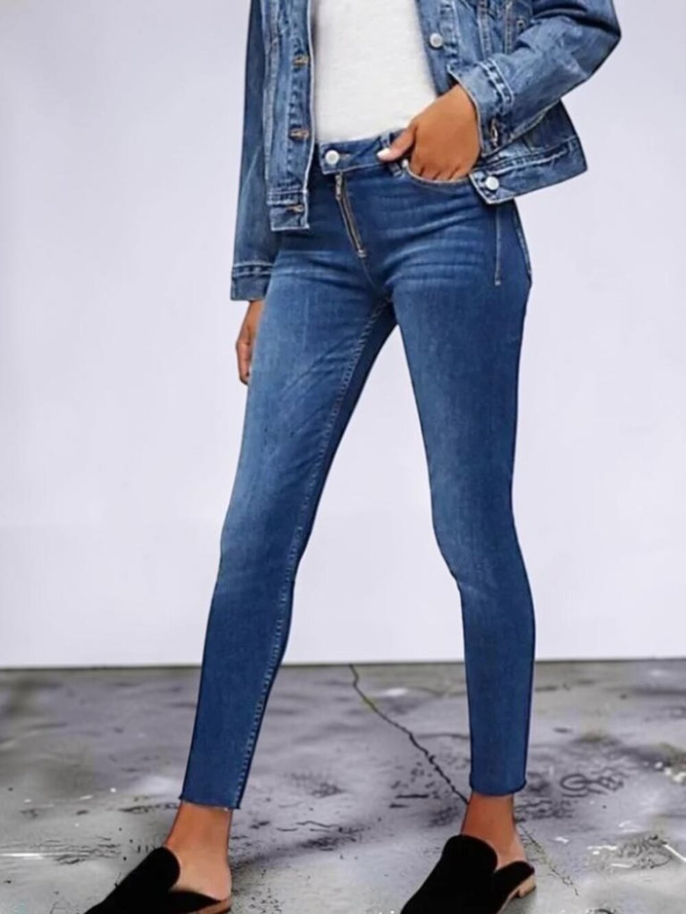 Free People Mid Rise Stretch Skinny Jeans